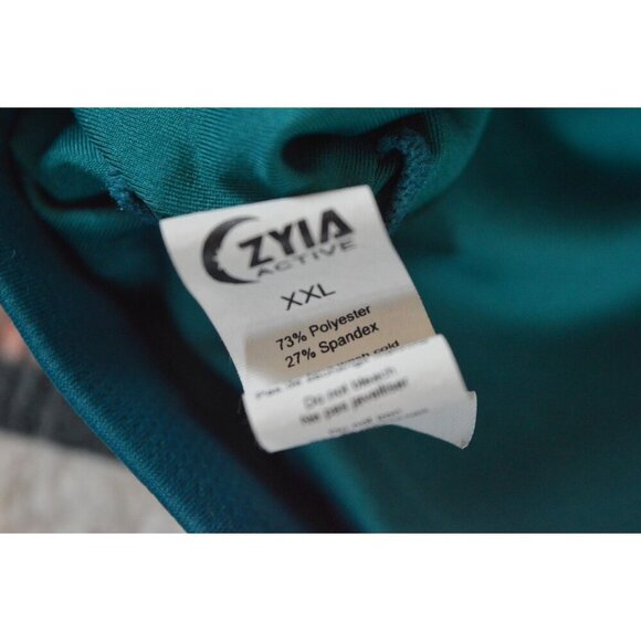 ZYIA Active Teal Blue Textured Asymmetrical Sports Bra Womens XXL Activewear Gym - Picture 4 of 6